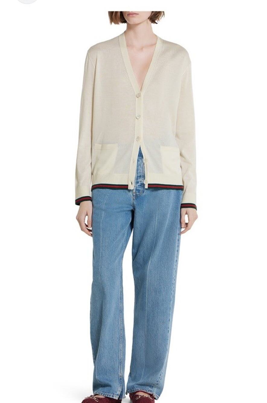 Joie Silk And Wool Preppy Cardigan With Pockets Med Old Money
